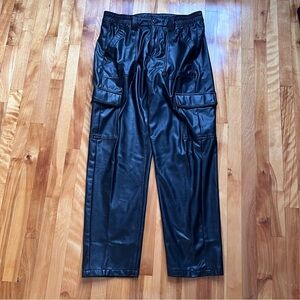 AMERICAN EAGLE FAUX LEATHER CARGO PANTS